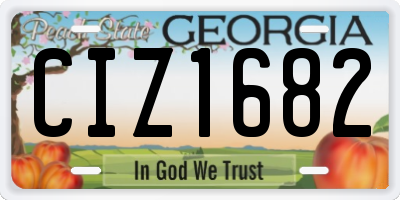GA license plate CIZ1682