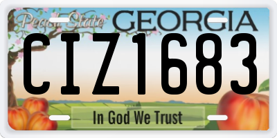 GA license plate CIZ1683