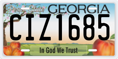 GA license plate CIZ1685