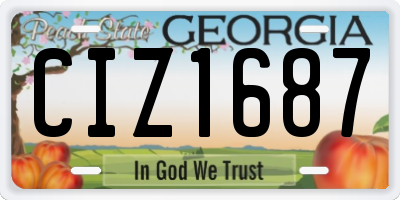 GA license plate CIZ1687