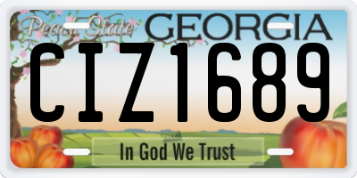 GA license plate CIZ1689
