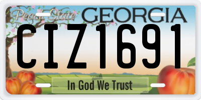 GA license plate CIZ1691