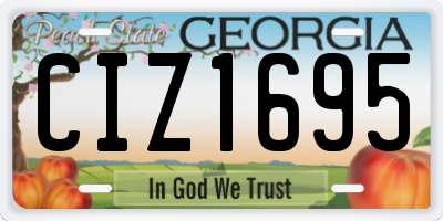 GA license plate CIZ1695