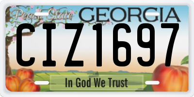 GA license plate CIZ1697