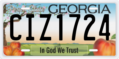 GA license plate CIZ1724