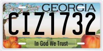 GA license plate CIZ1732