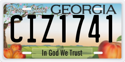 GA license plate CIZ1741