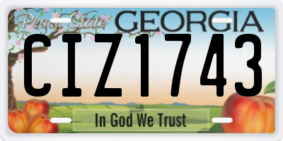 GA license plate CIZ1743