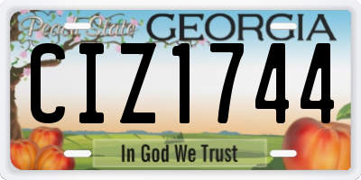 GA license plate CIZ1744