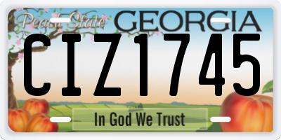 GA license plate CIZ1745