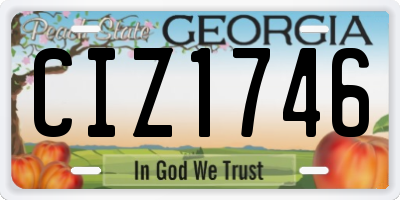 GA license plate CIZ1746