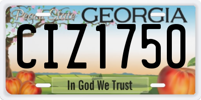 GA license plate CIZ1750