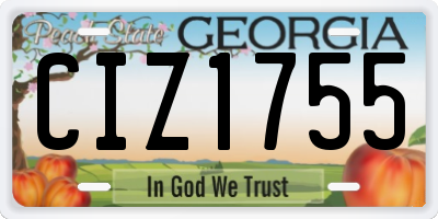GA license plate CIZ1755