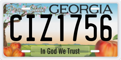 GA license plate CIZ1756