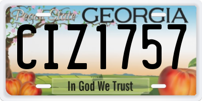 GA license plate CIZ1757
