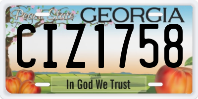 GA license plate CIZ1758