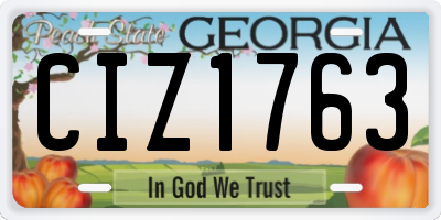 GA license plate CIZ1763