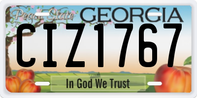 GA license plate CIZ1767
