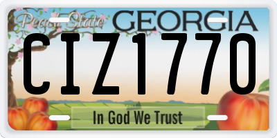 GA license plate CIZ1770