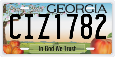 GA license plate CIZ1782