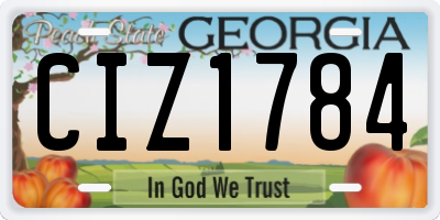 GA license plate CIZ1784