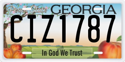 GA license plate CIZ1787