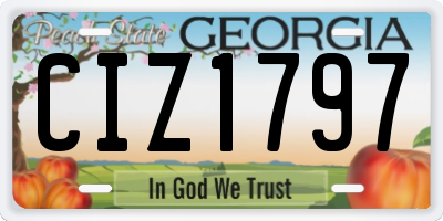 GA license plate CIZ1797
