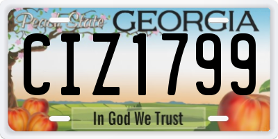 GA license plate CIZ1799