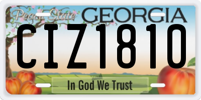 GA license plate CIZ1810