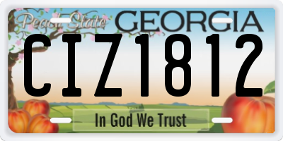 GA license plate CIZ1812
