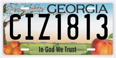 GA license plate CIZ1813