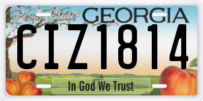 GA license plate CIZ1814