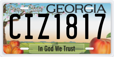 GA license plate CIZ1817