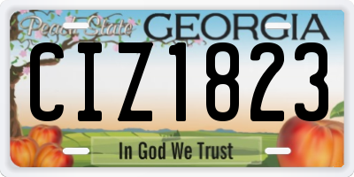 GA license plate CIZ1823