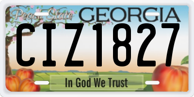 GA license plate CIZ1827