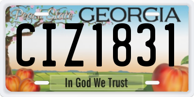 GA license plate CIZ1831
