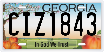 GA license plate CIZ1843