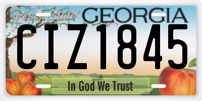 GA license plate CIZ1845