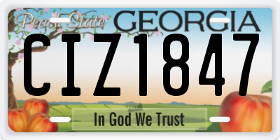 GA license plate CIZ1847