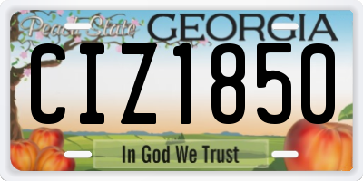 GA license plate CIZ1850