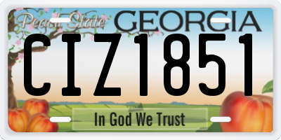 GA license plate CIZ1851