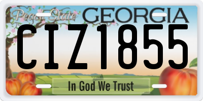 GA license plate CIZ1855