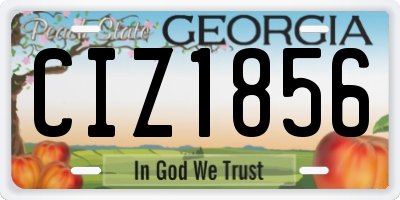 GA license plate CIZ1856