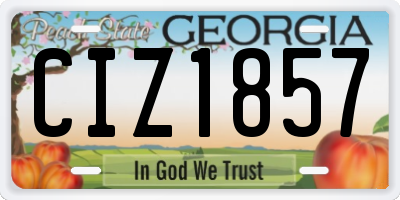 GA license plate CIZ1857