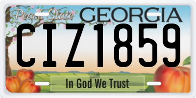 GA license plate CIZ1859
