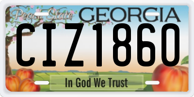 GA license plate CIZ1860