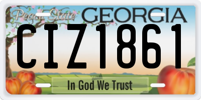 GA license plate CIZ1861