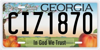 GA license plate CIZ1870