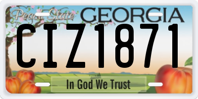 GA license plate CIZ1871
