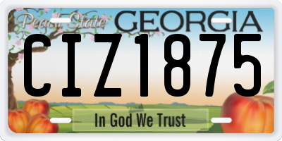 GA license plate CIZ1875
